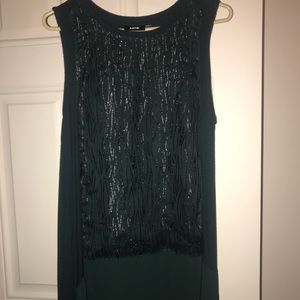 Green high low tank top